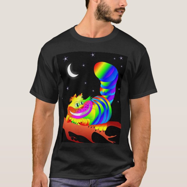 Sömmande Cheshire Cat T-shirts (Framsida)