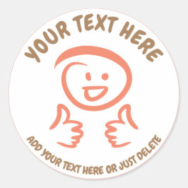 Sömmande/döende Emoji Ansikte tummar upp. Mall. Runt Klistermärke