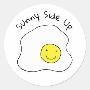 Sömmande egg Sunny Side Up Breakfast Food Runt Klistermärke