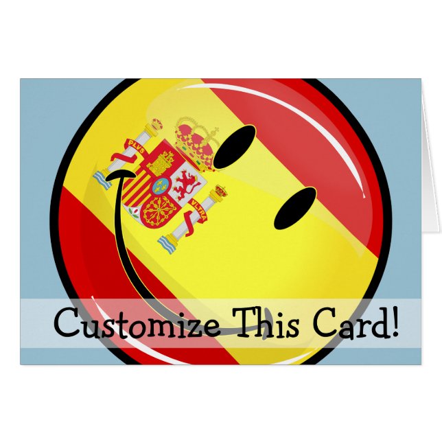 Sömmande Flagga i Spanien Hälsningskort (Framsidan Horizontal)
