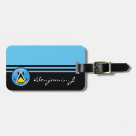 Sömmande Flagga Saint Lucia Bagagebricka