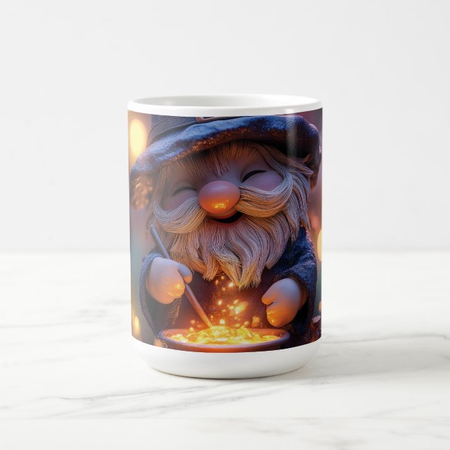 Sömmande Gnome Stirring Magic Pot Kaffemugg (Center)