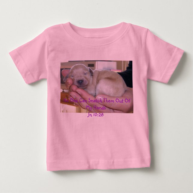 Sömmande Goldendoodle Puppy Scripture Infant Shirt Tee (Framsida)