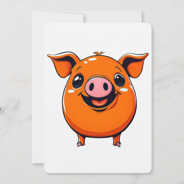 Sömmande Gris Art Card (Framsida)