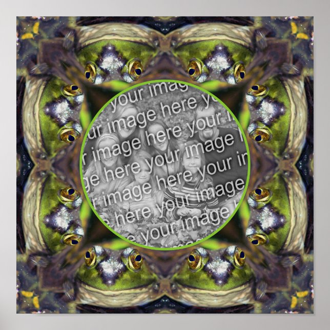 Sömmande groda Ansikte Ram Skapar ditt eget foto Poster (Framsidan)