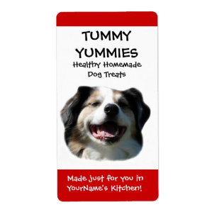 Sömmande Hund Doggie Treats Kitchen-etikett Fraktsedel