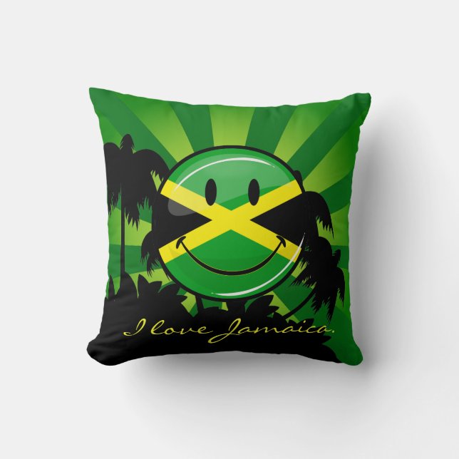 Sömmande Jamaican-Flagga Kudde (Framsida)