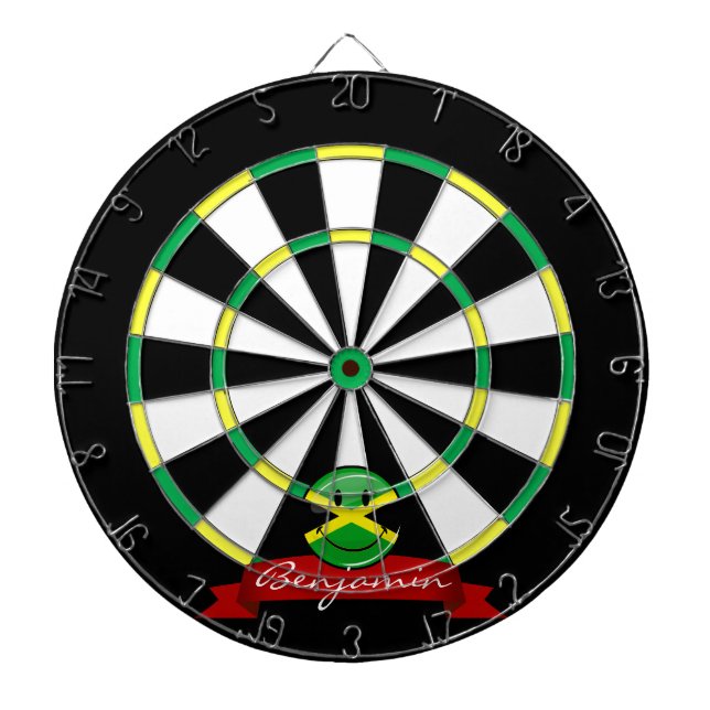 Sömmande Jamaican-Flagga Piltavla (Framsidan)