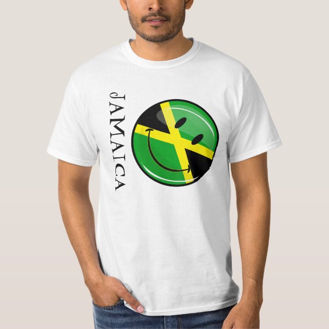 Sömmande Jamaican-Flagga Tee Shirt (Framsida)