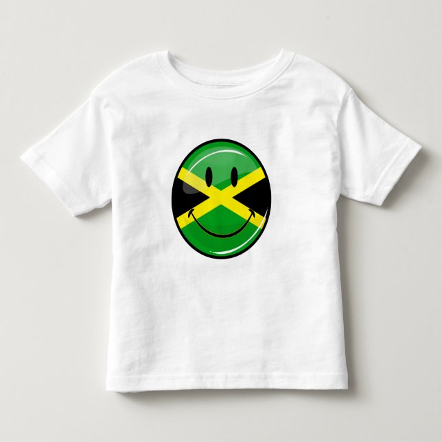 Sömmande Jamaican-Flagga Tee Shirt (Framsida)