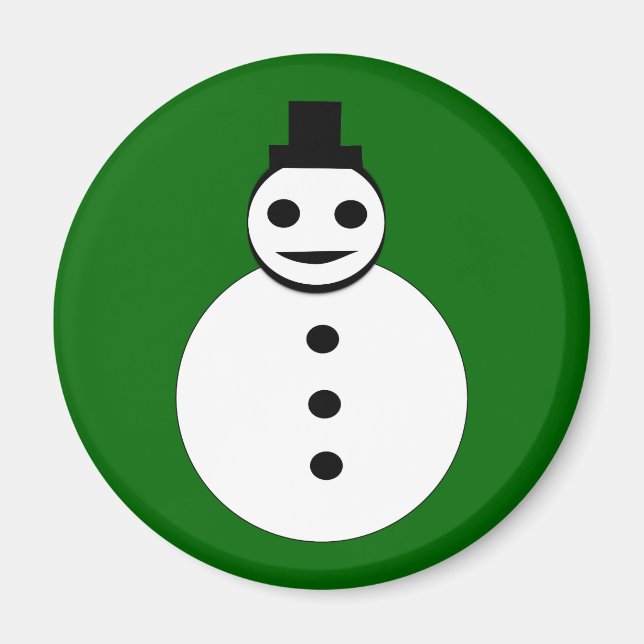 Sömmande jul Snögubbe Magnet (Framsidan)
