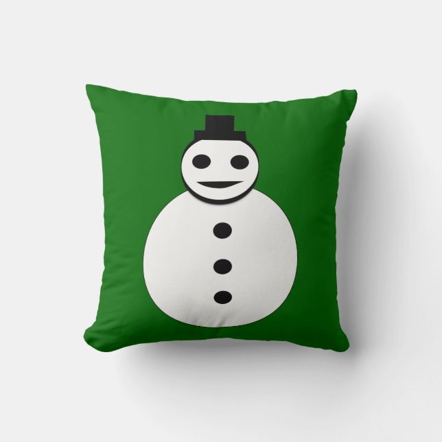 Sömmande jul Snögubbe Pillow Kudde (Framsida)