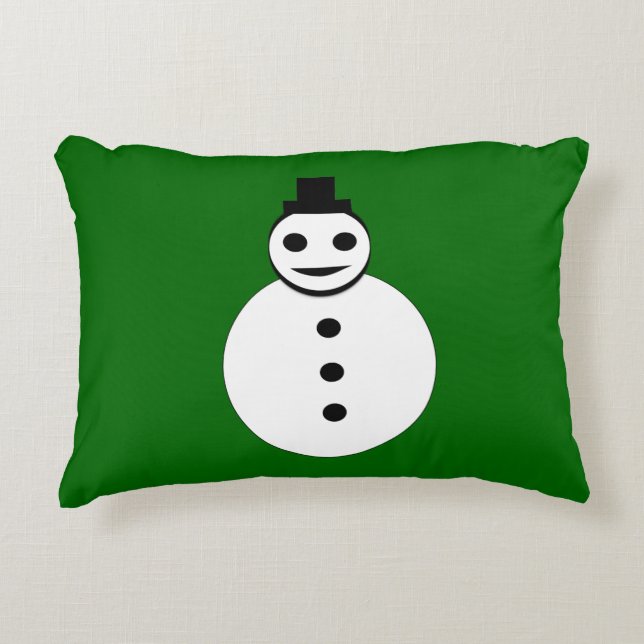 Sömmande jul Snögubbe Pillow Prydnadskudde (Framsidan)
