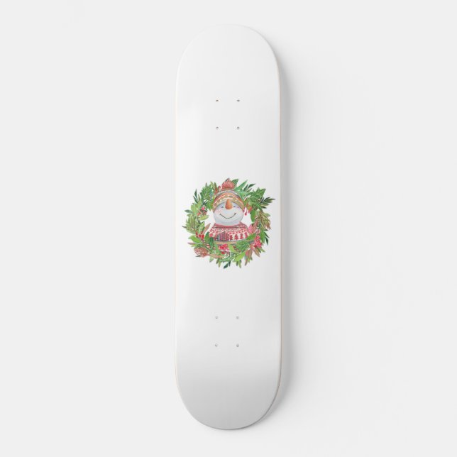 Sömmande julfrö i Snögubbe Mini Skateboard Bräda 18,5 Cm (Framsida)
