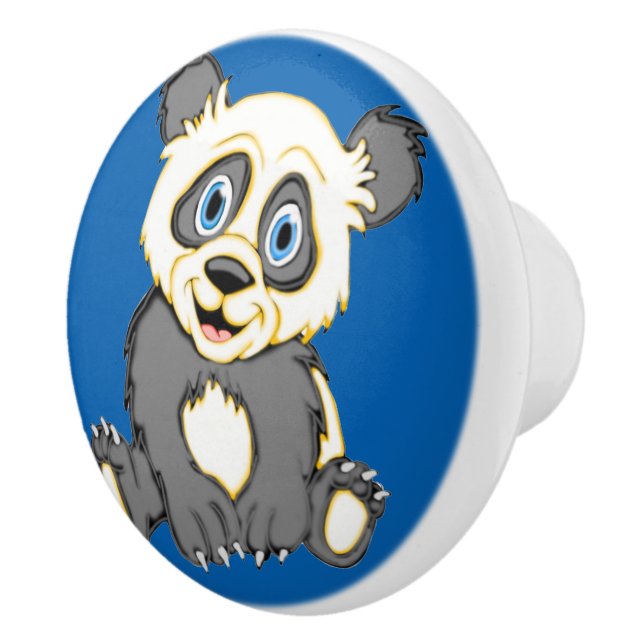 Sömmande Panda Ceramic Knob Knopp (Höger)