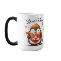 Sömmande Penguin med hjärttecken MY MAMMA