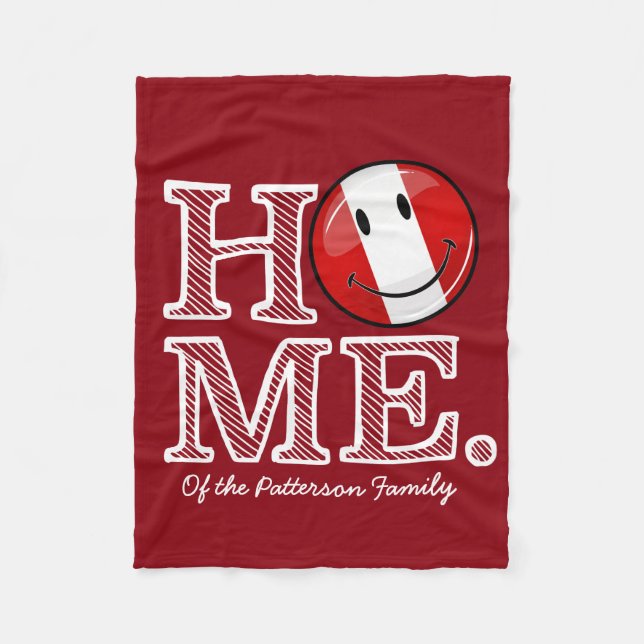 Sömmande peruansk Flagga| Husvarmare Fleecefilt (Framsidan)