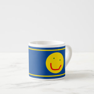 Sömmande Sol Lycklig Ansikte Espressomugg