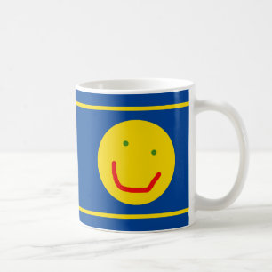 Sömmande Sol Lycklig Ansikte Kaffemugg