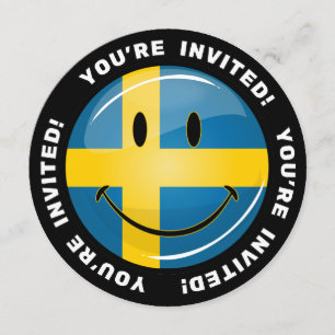 Sömmande svensk Flagga Inbjudningar