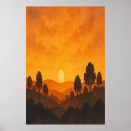 Sommar 10, August Horizon, Säsong Print Poster