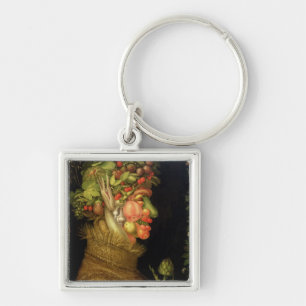 Sommar 1573 fyrkantig silverfärgad nyckelring