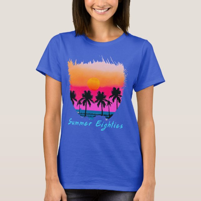 Sommar 1980-talet Beach Retro Vibe T Shirt (Framsida)