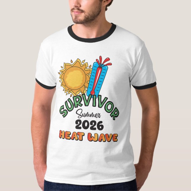 Sommar 26 Värmebölja Herr Ringarmetad T-Shirt (Framsida)