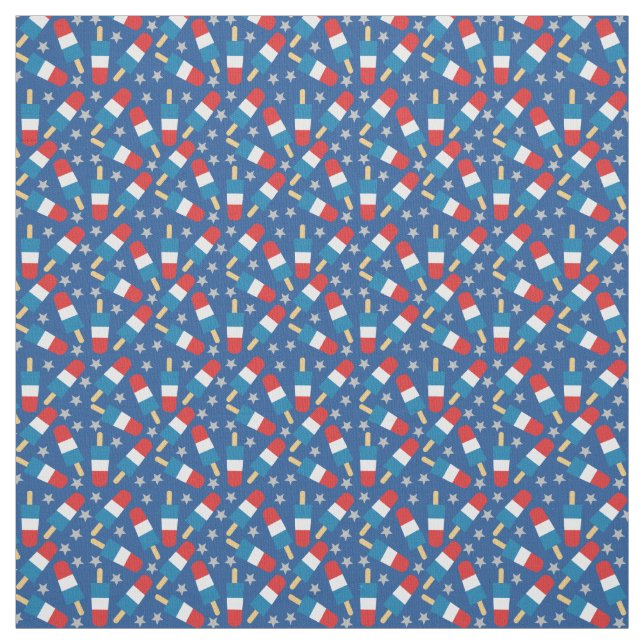 Sommar 4 juli Patriotiska Popsicles Tyg (Provkarta)