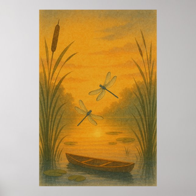 Sommar 6, Dragonfly Dusk, Säsong Print Poster (Framsidan)