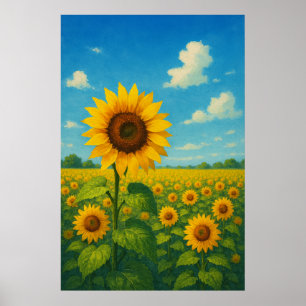 Sommar 7, Solros Stillness, Säsong Print Poster