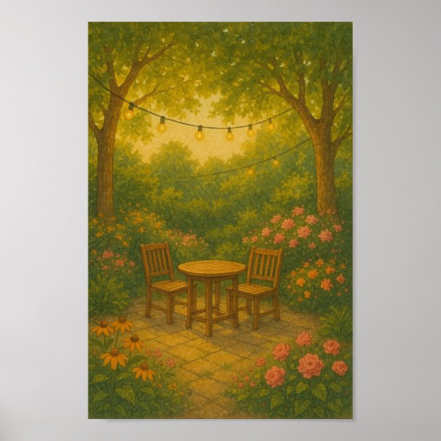 Sommar 9, Backyard Light, Säsong Print Poster (Framsidan)