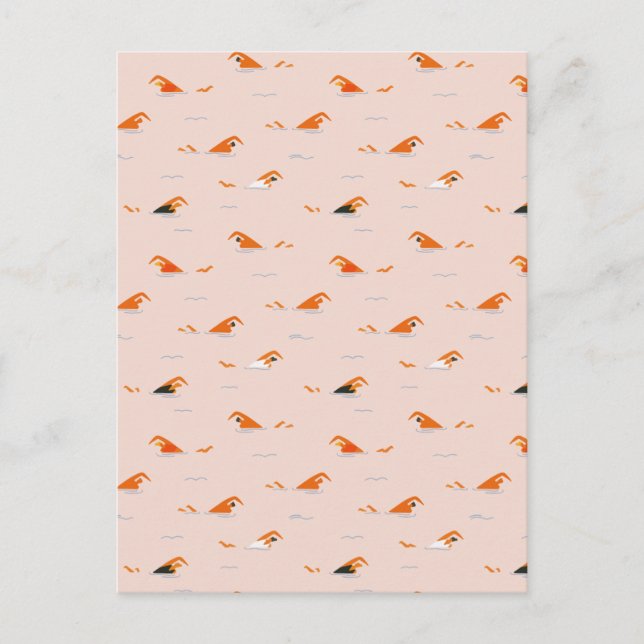 Sommar Abstrakt Swimming Lanes Bassäng Helg Vykort (Framsida)