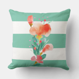 Sommar Akvarell Blommig Illustration Kudde