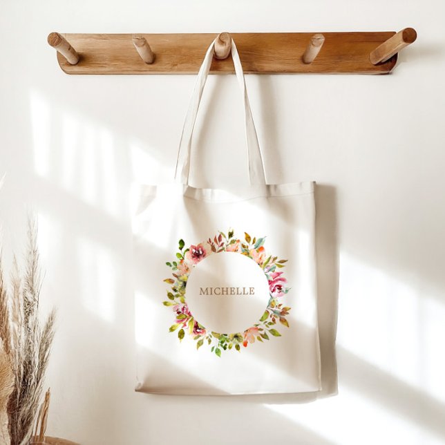 Sommar Akvarell Trädgård Blommig Elegant  Tygkasse (Skapare uppladdad)