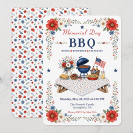 Sommar Americana Minnesdag Grillfest Inbjudan