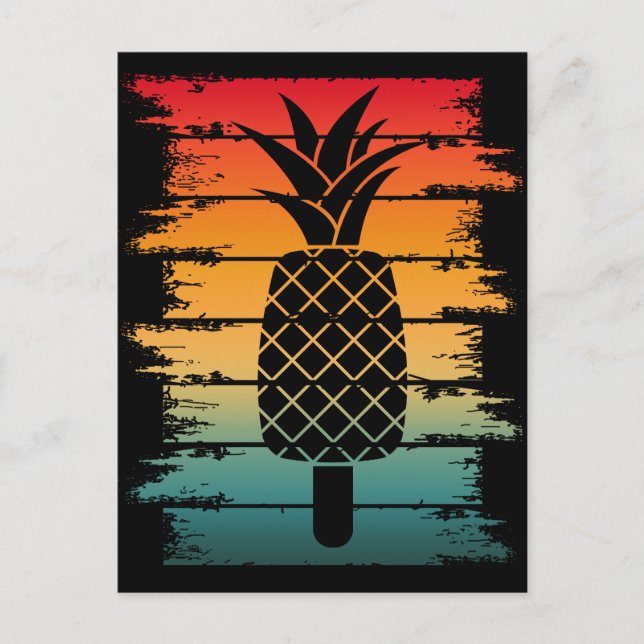 Sommar Ananas Isdroppe Vykort (Framsida)