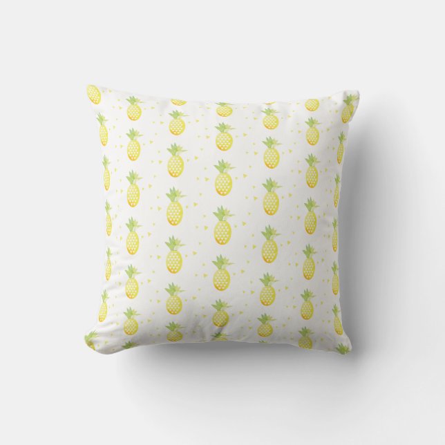 Sommar Ananas Söt Tropisk Akvarell Mönster Kudde (Framsida)