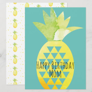 Sommar Ananas Vattenfärg Mix Födelsedag