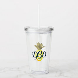 Sommar Ananas Vattenfärgs Falsk Folie Toppen Take Away Mugg
