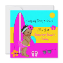 Sommar Baby Shower Girl Beach Baby Surfing Ethnic