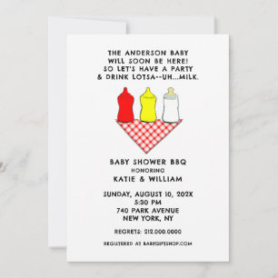 Sommar Baby Shower Grillfest Inbjudningar