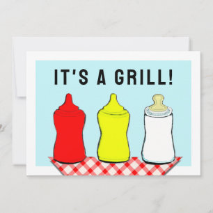 Sommar Baby Shower Grillfest Inbjudningar