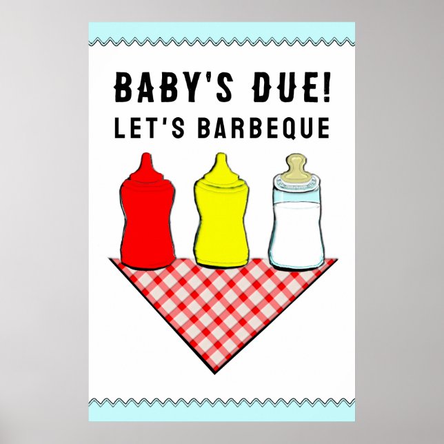 Sommar Baby Shower Grillfest Poster (Framsidan)