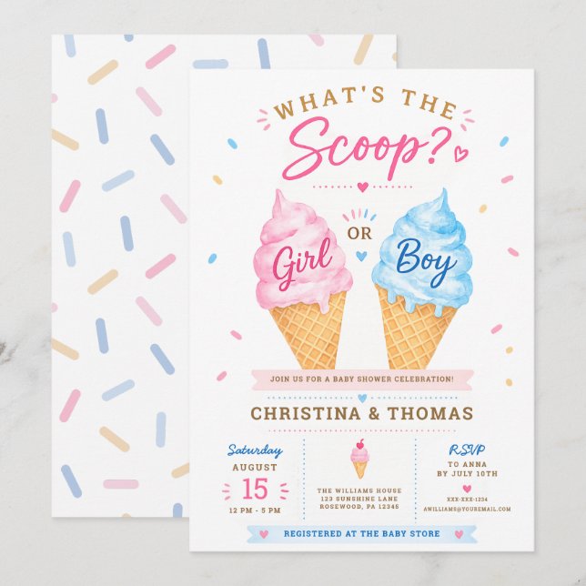 Sommar Baby Shower Inbjudan (Fram/baksida)