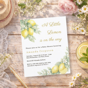 Sommar Baby Shower-inbjudan med citron citrus tema