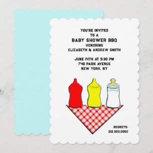 Sommar Babyshower Grillfest Inbjudningar