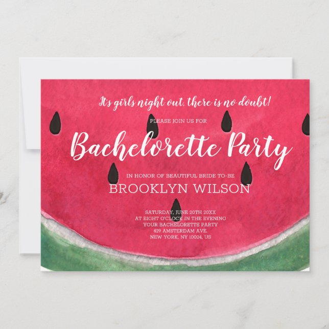 Sommar Bachelorette-partiets inbjudningar Watermel (Framsida)