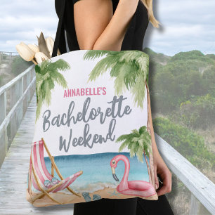 Sommar Bachelorette Vattenfärg Strand Hav Tygkasse