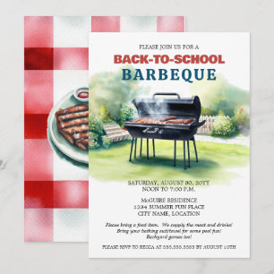 Sommar Back to School Grillfest Inbjudningar